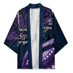 Personalised Melbourne Storm Kimono Polynesian Tribal Art Style With Cyborg Storm Mascot