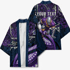 Personalised Melbourne Storm Kimono Polynesian Tribal Art Style With Cyborg Storm Mascot