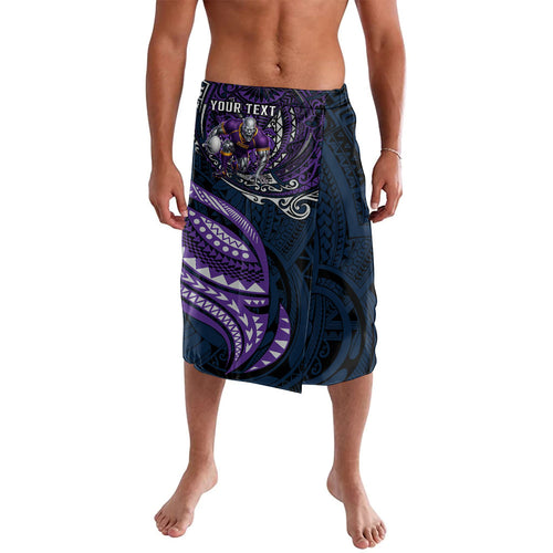 Personalised Melbourne Storm Lavalava Polynesian Tribal Art Style With Cyborg Storm Mascot