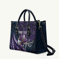 Personalised Melbourne Storm Leather Bag Polynesian Tribal Art Style With Cyborg Storm Mascot