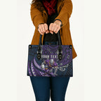 Personalised Melbourne Storm Leather Bag Polynesian Tribal Art Style With Cyborg Storm Mascot