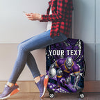 Personalised Melbourne Storm Luggage Cover Polynesian Tribal Art Style With Cyborg Storm Mascot