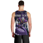 Personalised Melbourne Storm Men Tank Top Polynesian Tribal Art Style With Cyborg Storm Mascot