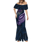 Personalised Melbourne Storm Mermaid Dress Polynesian Tribal Art Style With Cyborg Storm Mascot