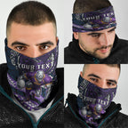 Personalised Melbourne Storm Neck Gaiter Polynesian Tribal Art Style With Cyborg Storm Mascot
