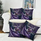 Personalised Melbourne Storm Pillow Cover Polynesian Tribal Art Style With Cyborg Storm Mascot