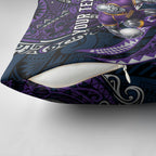 Personalised Melbourne Storm Pillow Cover Polynesian Tribal Art Style With Cyborg Storm Mascot