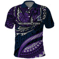 Personalised Melbourne Storm Polo Shirt Polynesian Tribal Art Style With Cyborg Storm Mascot