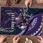 Personalised Melbourne Storm Puzzle Polynesian Tribal Art Style With Cyborg Storm Mascot