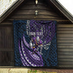 Personalised Melbourne Storm Quilt Polynesian Tribal Art Style With Cyborg Storm Mascot