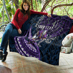 Personalised Melbourne Storm Quilt Polynesian Tribal Art Style With Cyborg Storm Mascot