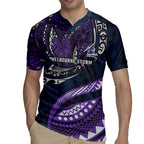 Personalised Melbourne Storm Rugby Jersey Polynesian Tribal Art Style With Cyborg Storm Mascot