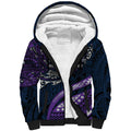 Personalised Melbourne Storm Sherpa Hoodie Polynesian Tribal Art Style With Cyborg Storm Mascot