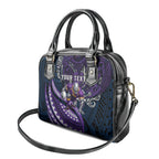 Personalised Melbourne Storm Shoulder Handbag Polynesian Tribal Art Style With Cyborg Storm Mascot