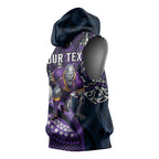 Personalised Melbourne Storm Sleeveless Hoodie Polynesian Tribal Art Style With Cyborg Storm Mascot