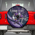 Personalised Melbourne Storm Spare Tire Cover Polynesian Tribal Art Style With Cyborg Storm Mascot