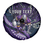 Personalised Melbourne Storm Spare Tire Cover Polynesian Tribal Art Style With Cyborg Storm Mascot