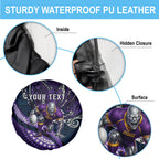 Personalised Melbourne Storm Spare Tire Cover Polynesian Tribal Art Style With Cyborg Storm Mascot