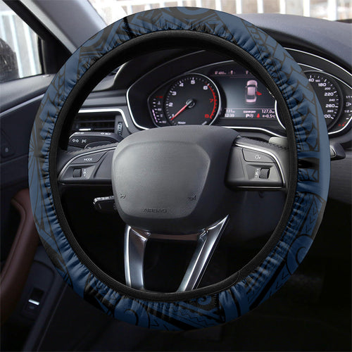 Melbourne Storm Steering Wheel Cover Polynesian Tribal Art Style With Cyborg Storm Mascot