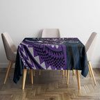 Personalised Melbourne Storm Tablecloth Polynesian Tribal Art Style With Cyborg Storm Mascot