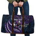 Personalised Melbourne Storm Travel Bag Polynesian Tribal Art Style With Cyborg Storm Mascot