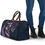 Personalised Melbourne Storm Travel Bag Polynesian Tribal Art Style With Cyborg Storm Mascot