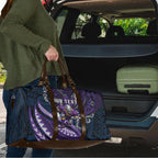 Personalised Melbourne Storm Travel Bag Polynesian Tribal Art Style With Cyborg Storm Mascot
