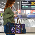 Personalised Melbourne Storm Travel Bag Polynesian Tribal Art Style With Cyborg Storm Mascot
