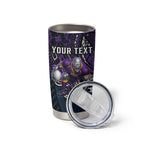 Personalised Melbourne Storm Tumbler Cup Polynesian Tribal Art Style With Cyborg Storm Mascot