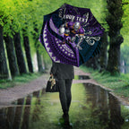 Personalised Melbourne Storm Umbrella Polynesian Tribal Art Style With Cyborg Storm Mascot