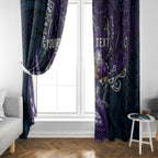 Personalised Melbourne Storm Window Curtain Polynesian Tribal Art Style With Cyborg Storm Mascot