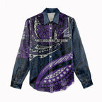 Personalised Melbourne Storm Women Casual Shirt Polynesian Tribal Art Style With Cyborg Storm Mascot