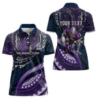 Personalised Melbourne Storm Women Polo Shirt Polynesian Tribal Art Style With Cyborg Storm Mascot