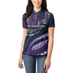 Personalised Melbourne Storm Women Polo Shirt Polynesian Tribal Art Style With Cyborg Storm Mascot