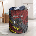 Personalised Penrith Panthers Laundry Basket Polynesian Tribal Art Style With Fierce Panther Mascot