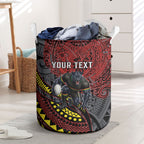 Personalised Penrith Panthers Laundry Basket Polynesian Tribal Art Style With Fierce Panther Mascot