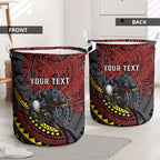 Personalised Penrith Panthers Laundry Basket Polynesian Tribal Art Style With Fierce Panther Mascot