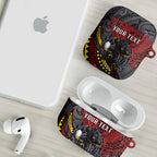 Personalised Penrith Panthers AirPods Case Polynesian Tribal Art Style With Fierce Panther Mascot