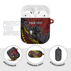Personalised Penrith Panthers AirPods Case Polynesian Tribal Art Style With Fierce Panther Mascot