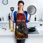 Personalised Penrith Panthers Apron Polynesian Tribal Art Style With Fierce Panther Mascot