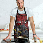 Personalised Penrith Panthers Apron Polynesian Tribal Art Style With Fierce Panther Mascot