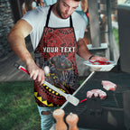 Personalised Penrith Panthers Apron Polynesian Tribal Art Style With Fierce Panther Mascot