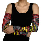 Personalised Penrith Panthers Arm Sleeves Polynesian Tribal Art Style With Fierce Panther Mascot