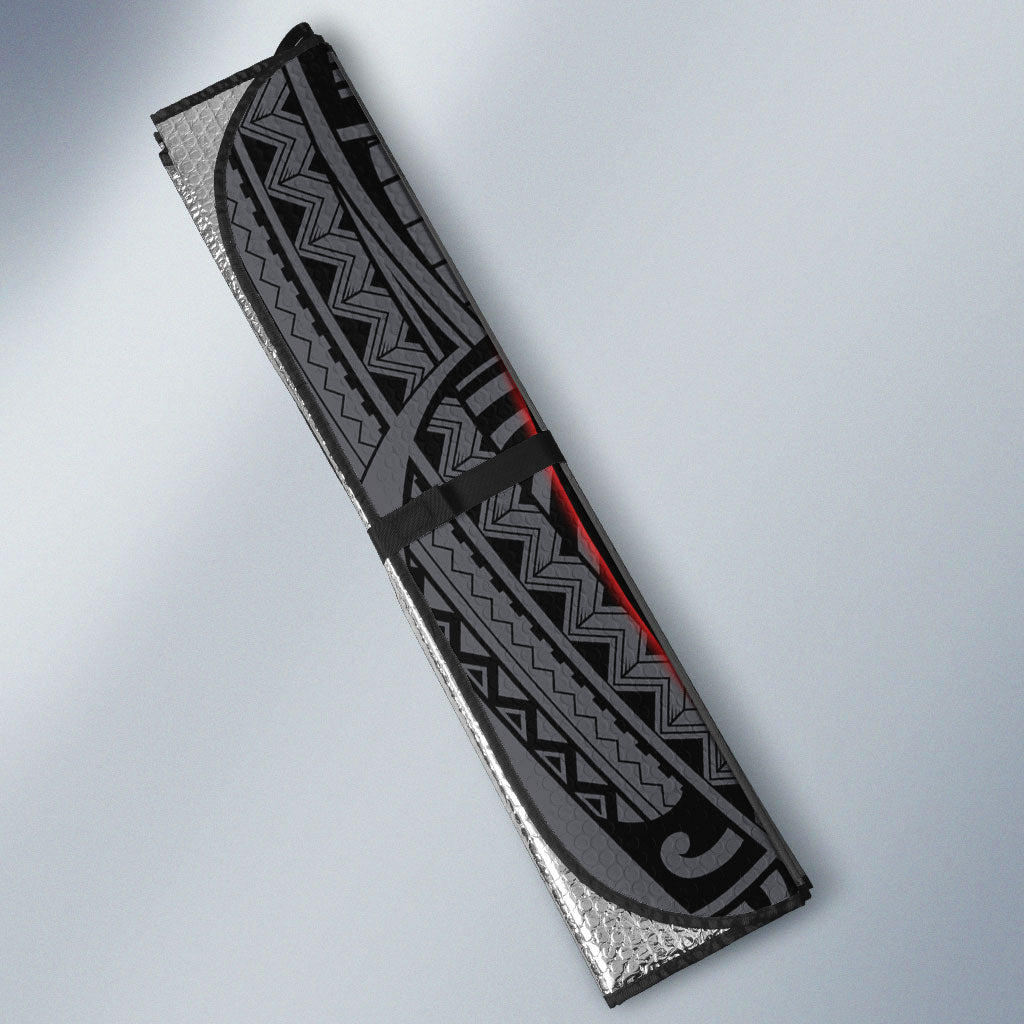 Personalised Penrith Panthers Auto Sun Shade Polynesian Tribal Art Style With Fierce Panther Mascot