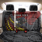 Personalised Penrith Panthers Back Car Seat Cover Polynesian Tribal Art Style With Fierce Panther Mascot