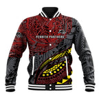 Personalised Penrith Panthers Baseball Jacket Polynesian Tribal Art Style With Fierce Panther Mascot