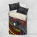 Personalised Penrith Panthers Bedding Set Polynesian Tribal Art Style With Fierce Panther Mascot