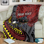Personalised Penrith Panthers Blanket Polynesian Tribal Art Style With Fierce Panther Mascot