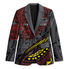 Personalised Penrith Panthers Blazer Polynesian Tribal Art Style With Fierce Panther Mascot