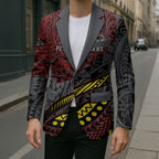 Personalised Penrith Panthers Blazer Polynesian Tribal Art Style With Fierce Panther Mascot